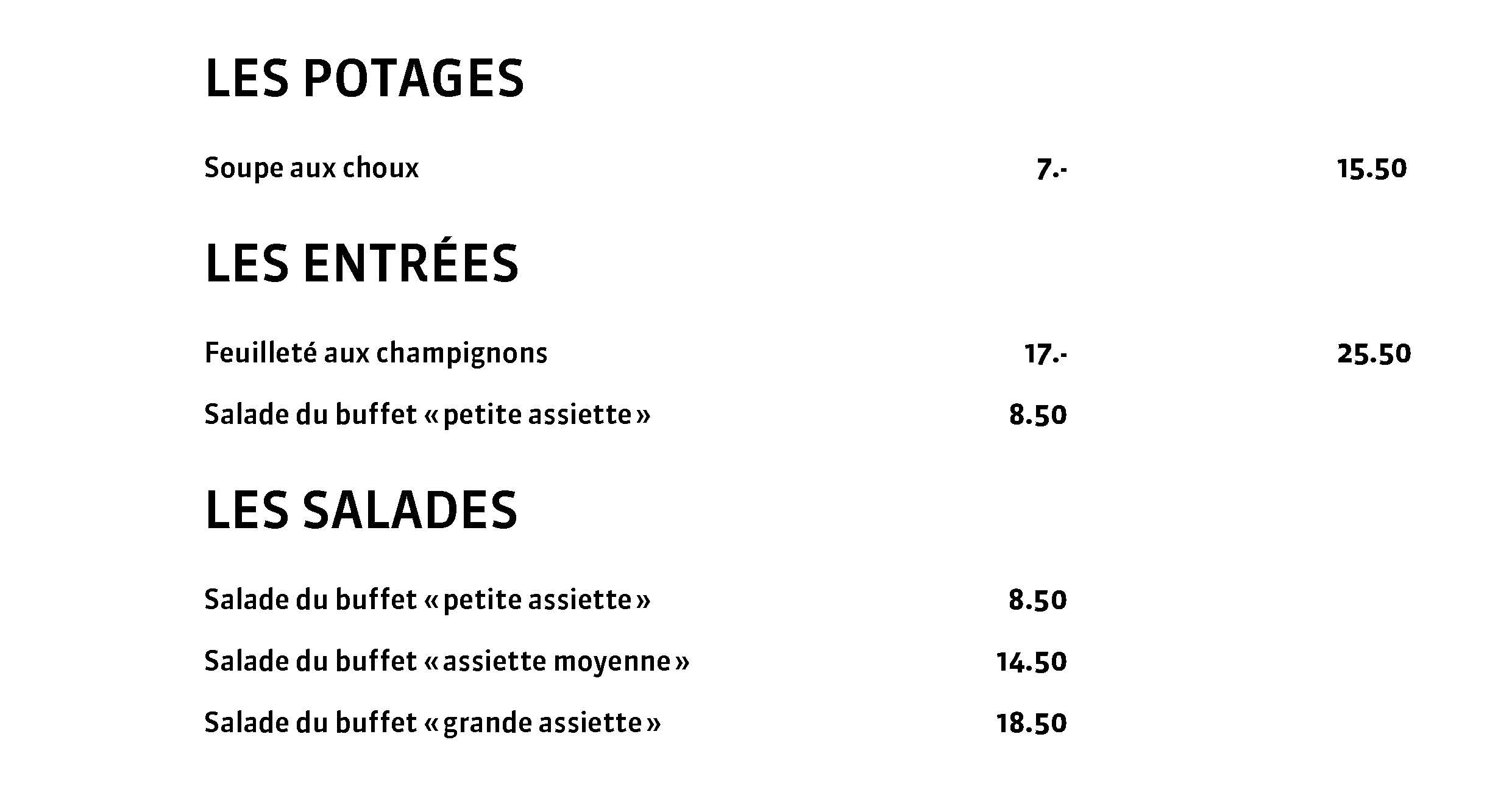 Les Entrées